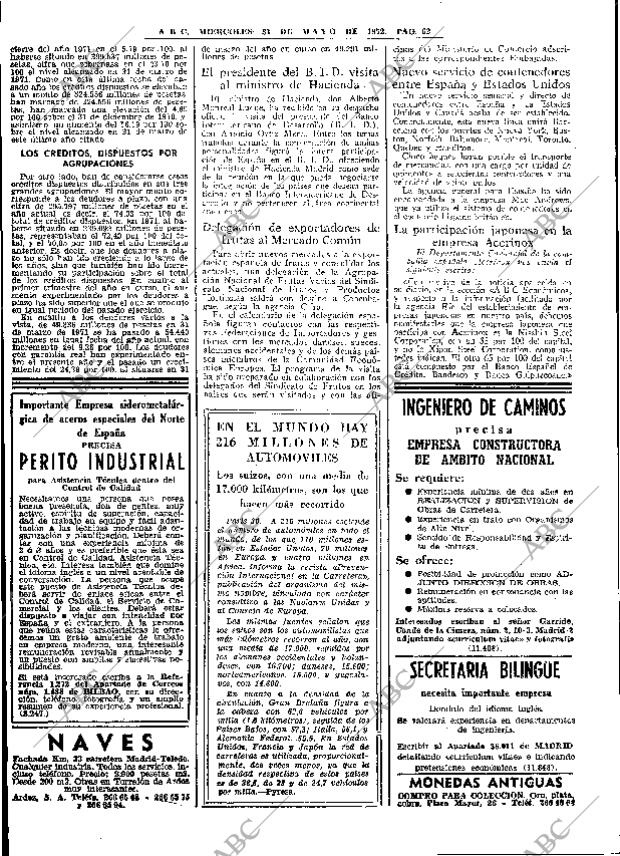 ABC MADRID 31-05-1972 página 62