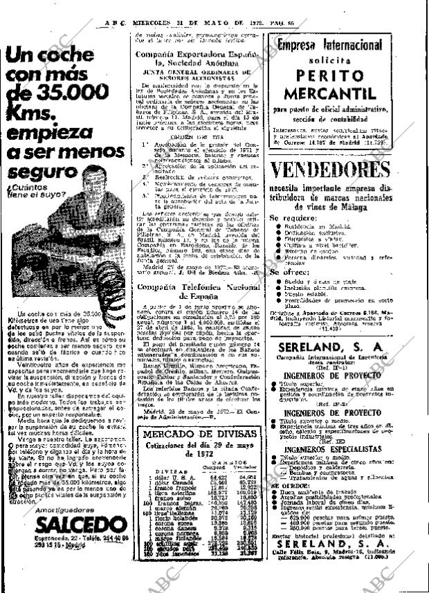 ABC MADRID 31-05-1972 página 66