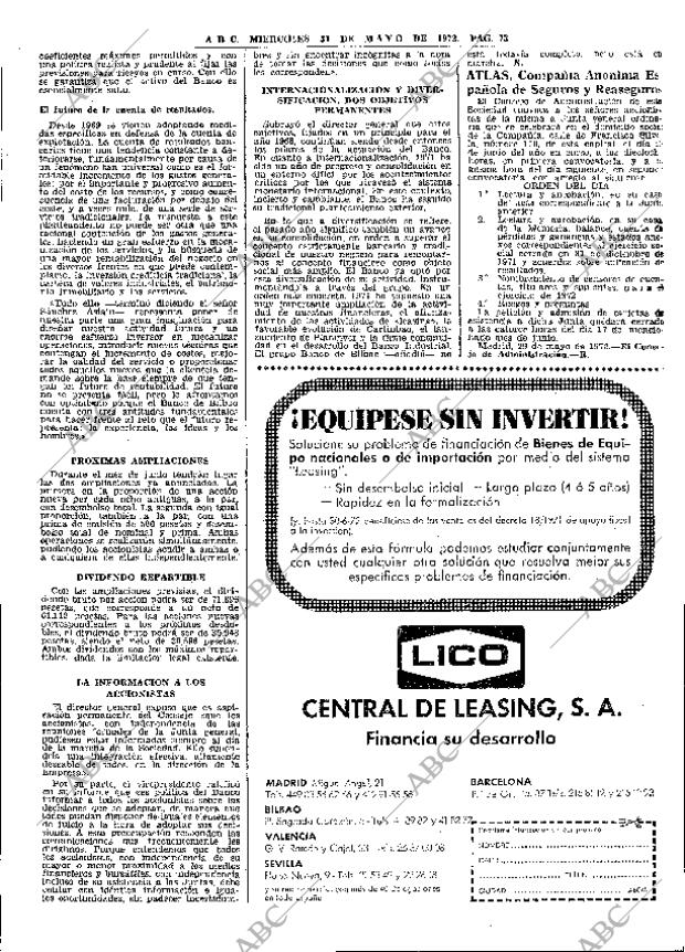 ABC MADRID 31-05-1972 página 73