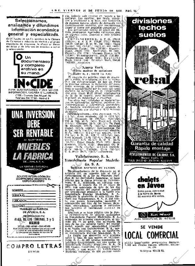 ABC MADRID 16-06-1972 página 74