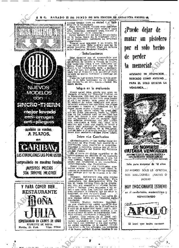 ABC SEVILLA 17-06-1972 página 52