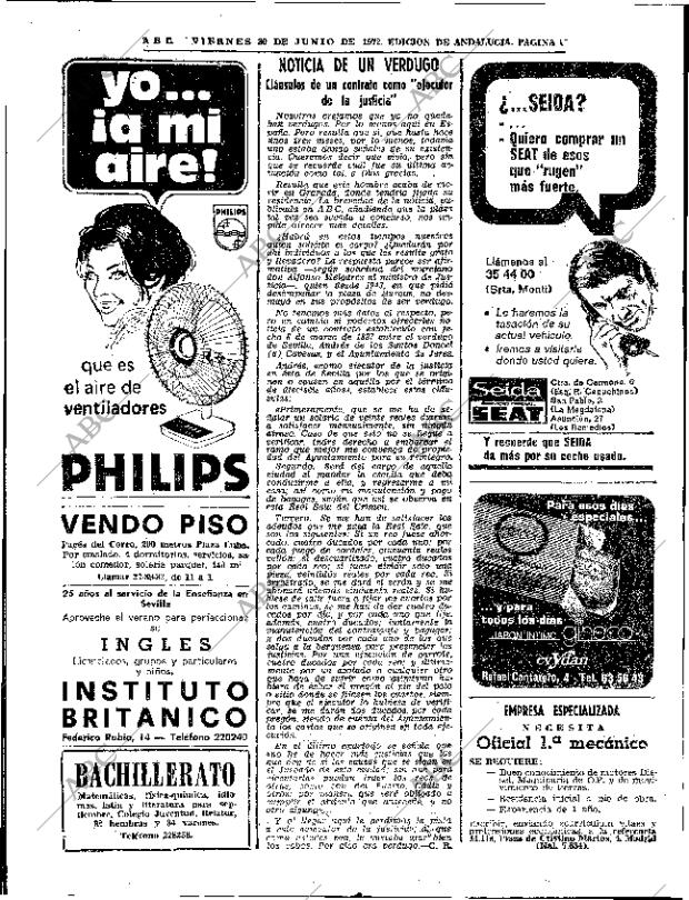 ABC SEVILLA 30-06-1972 página 80