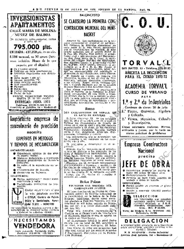 ABC MADRID 13-07-1972 página 70