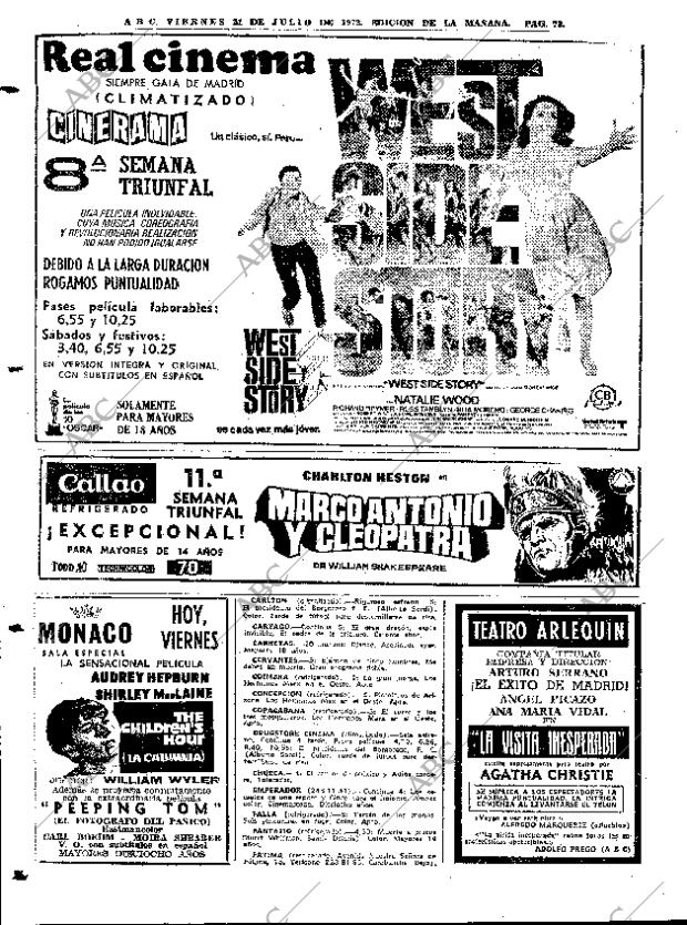 ABC MADRID 21-07-1972 página 72