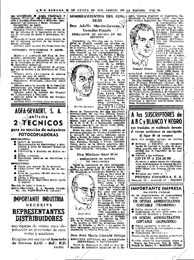 ABC MADRID 22-07-1972 página 22