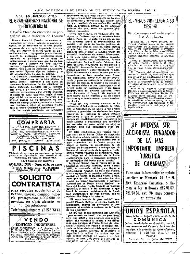 ABC MADRID 23-07-1972 página 18