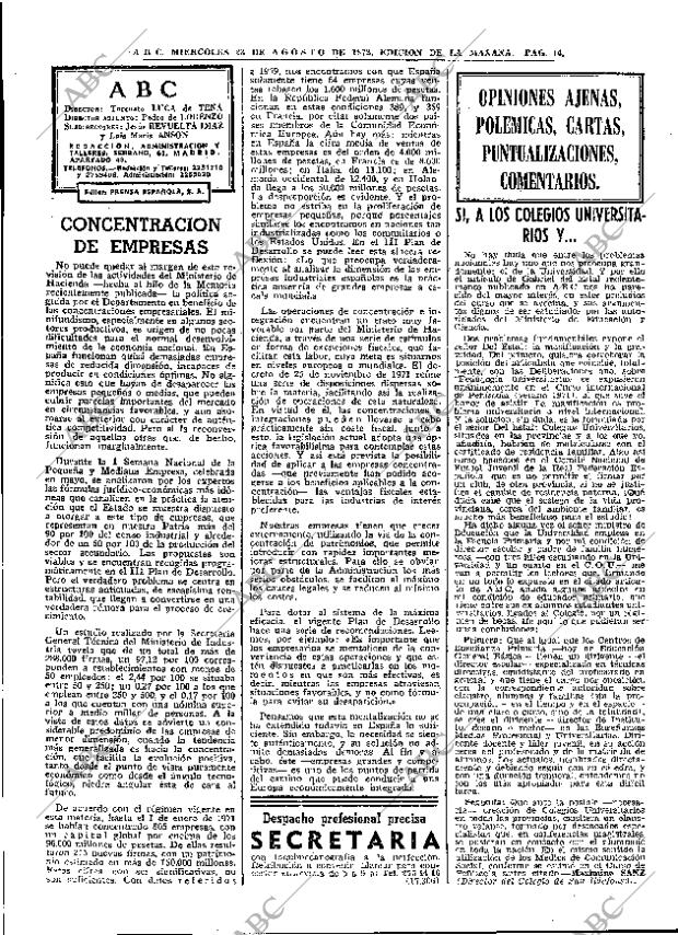 ABC MADRID 23-08-1972 página 14