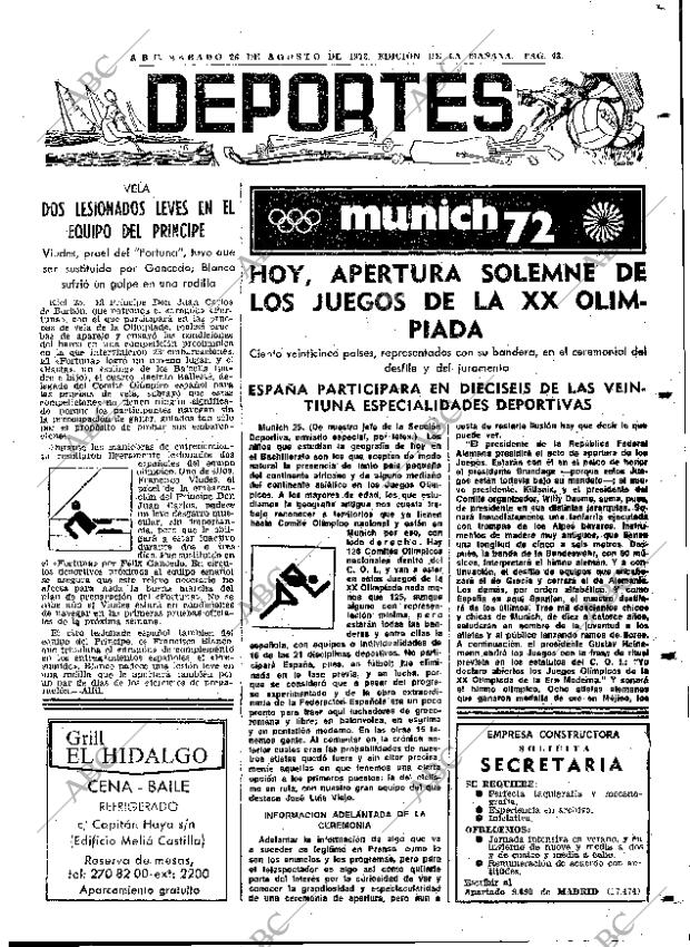 ABC MADRID 26-08-1972 página 43