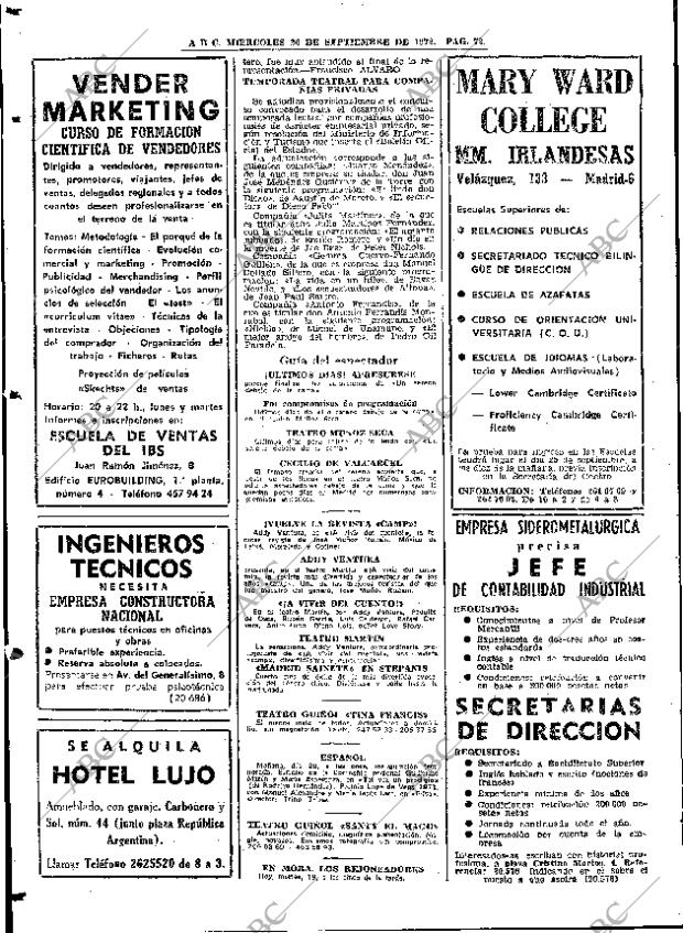 ABC MADRID 20-09-1972 página 72