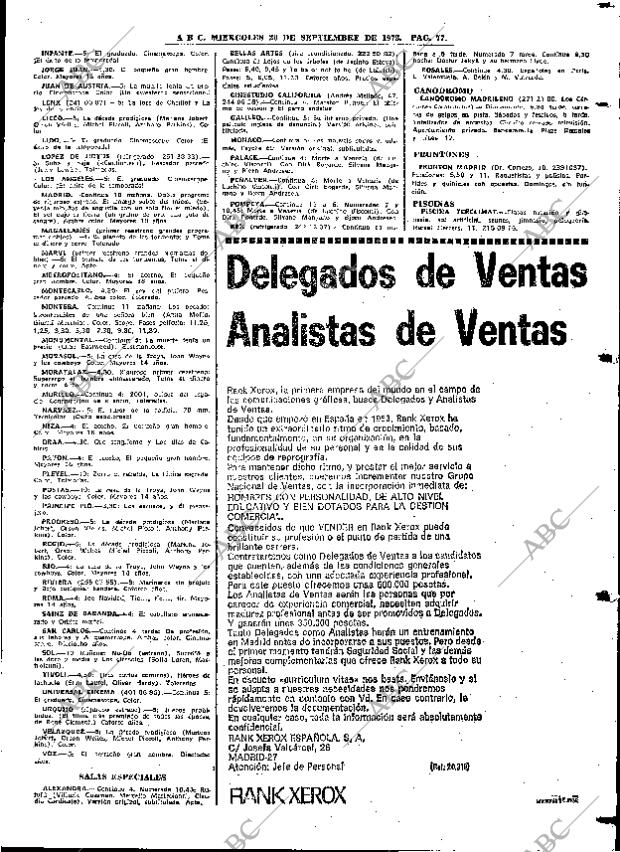 ABC MADRID 20-09-1972 página 77