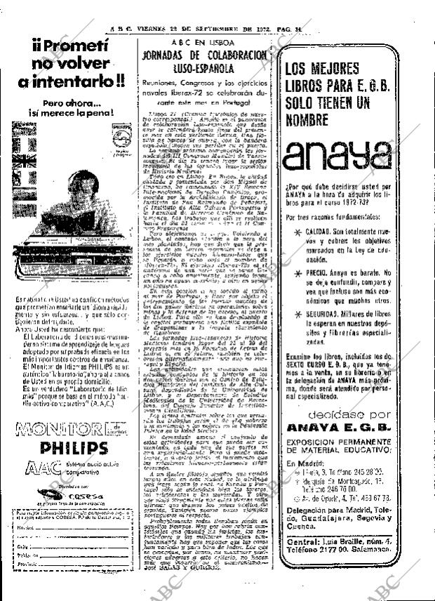 ABC MADRID 22-09-1972 página 34