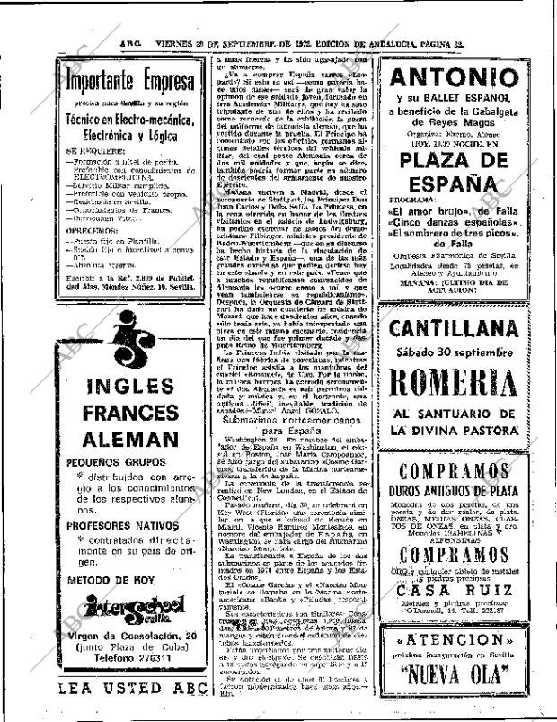 ABC SEVILLA 29-09-1972 página 32