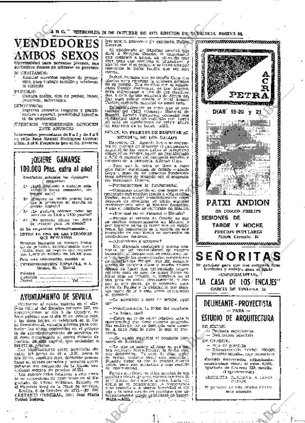 ABC SEVILLA 18-10-1972 página 64