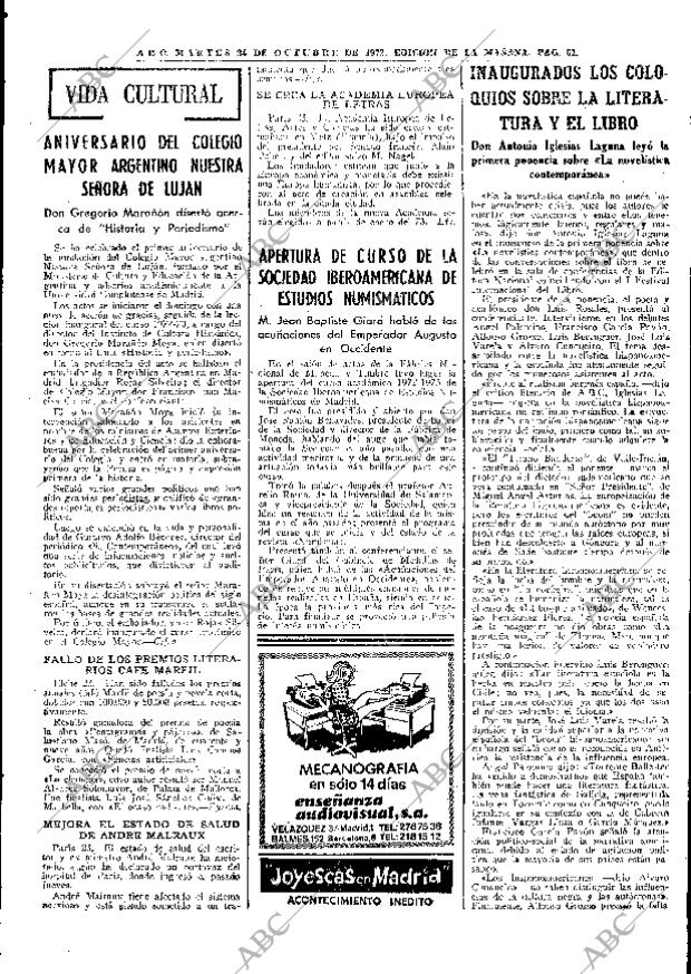 ABC MADRID 24-10-1972 página 61