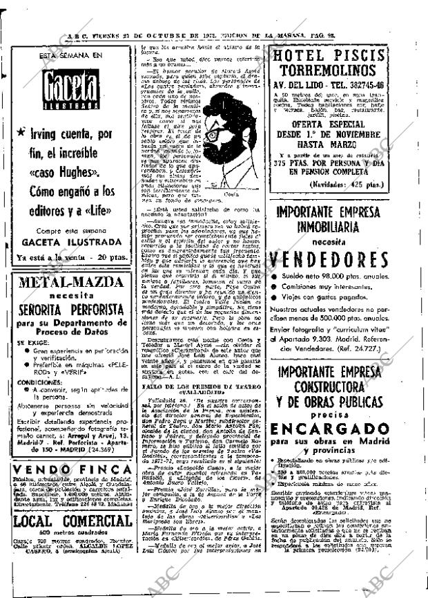 ABC MADRID 27-10-1972 página 92