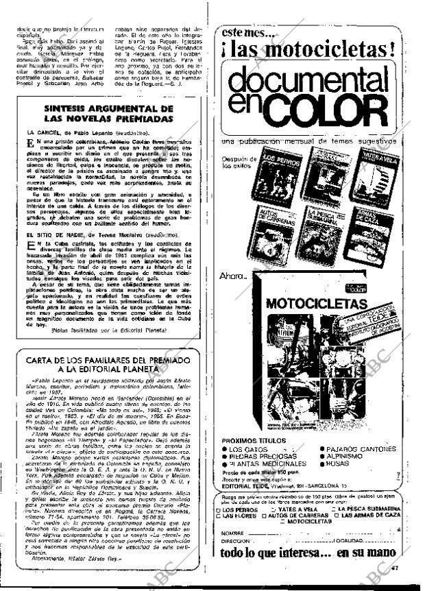 BLANCO Y NEGRO MADRID 28-10-1972 página 67