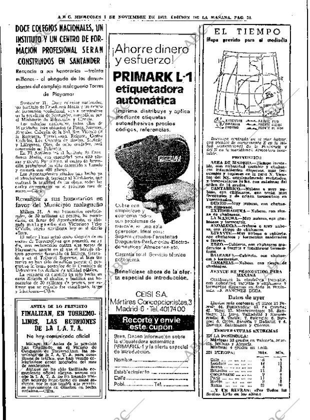 ABC MADRID 01-11-1972 página 38