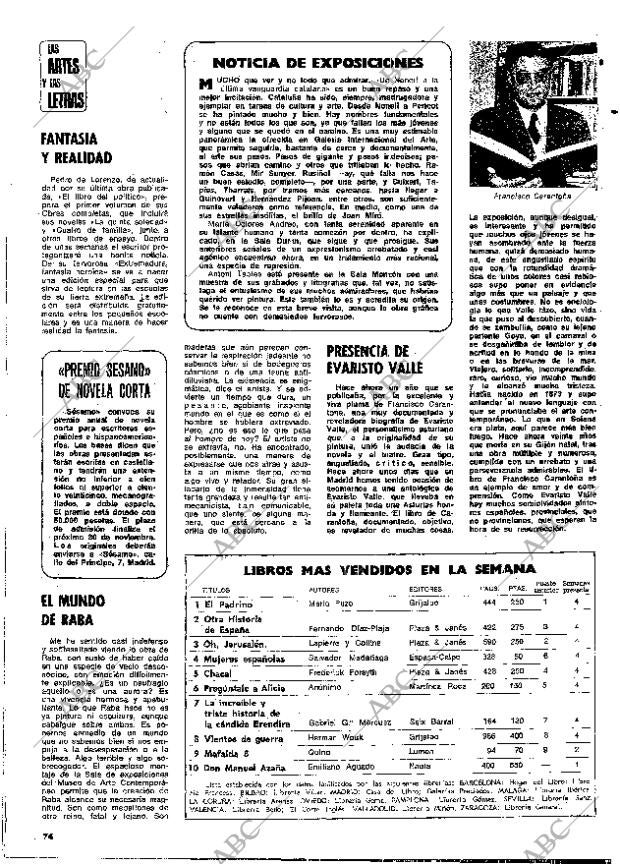 BLANCO Y NEGRO MADRID 04-11-1972 página 74