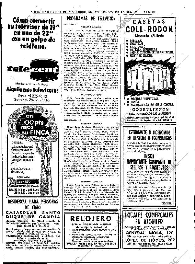 ABC MADRID 14-11-1972 página 102