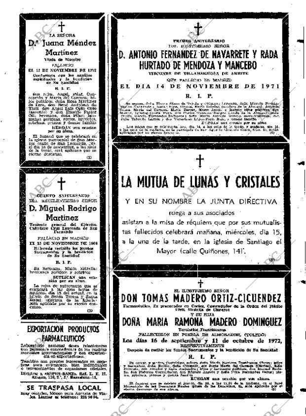 ABC MADRID 14-11-1972 página 121