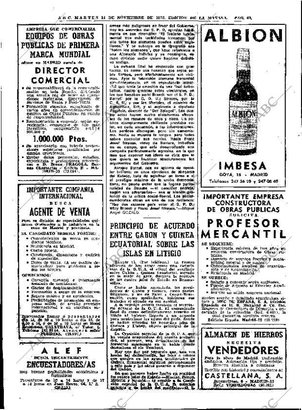 ABC MADRID 14-11-1972 página 40