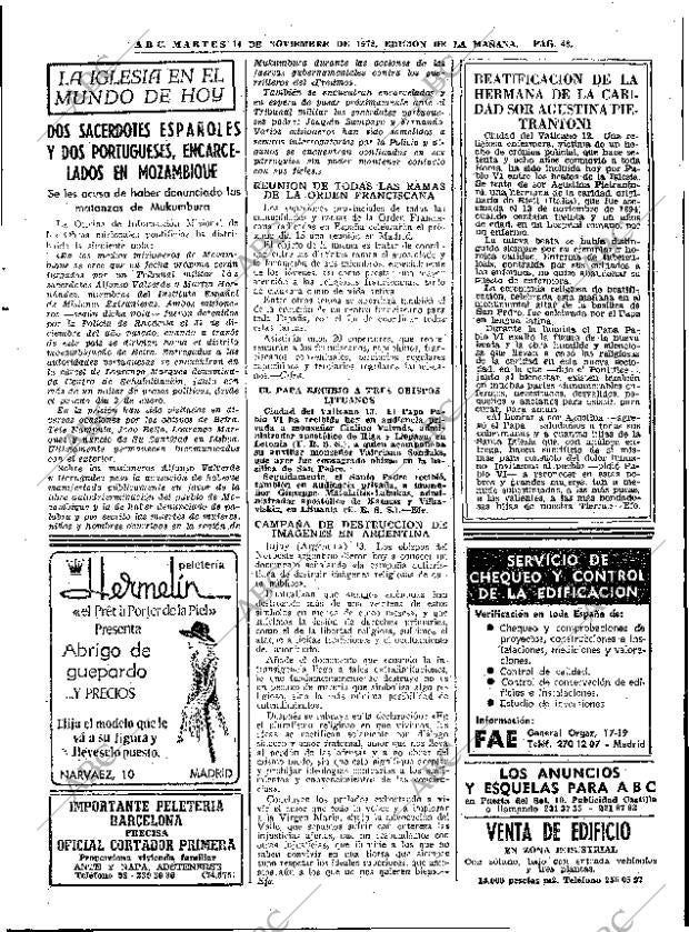 ABC MADRID 14-11-1972 página 43