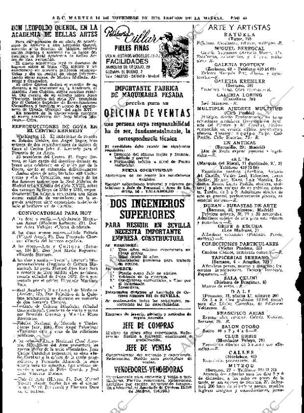 ABC MADRID 14-11-1972 página 64
