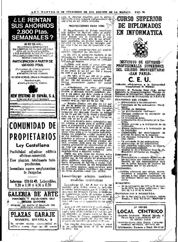 ABC MADRID 14-11-1972 página 70