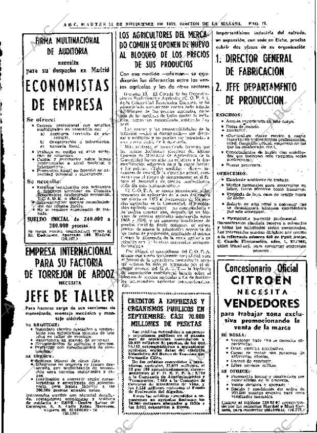 ABC MADRID 14-11-1972 página 71