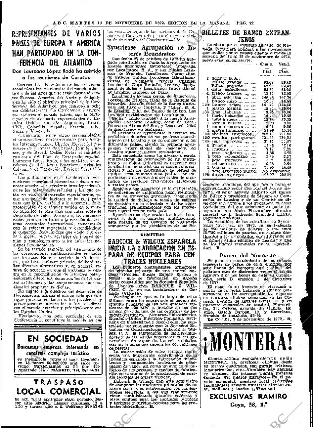 ABC MADRID 14-11-1972 página 72