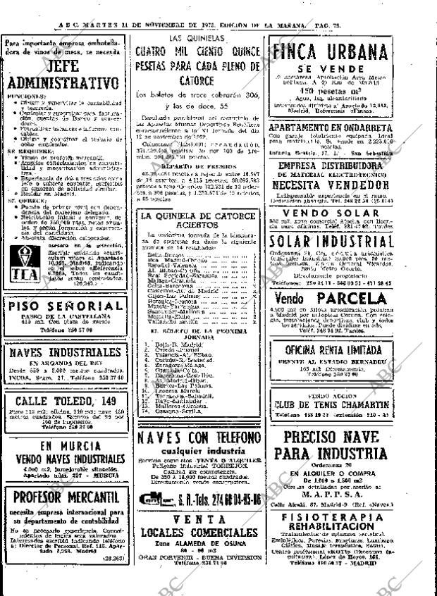 ABC MADRID 14-11-1972 página 78