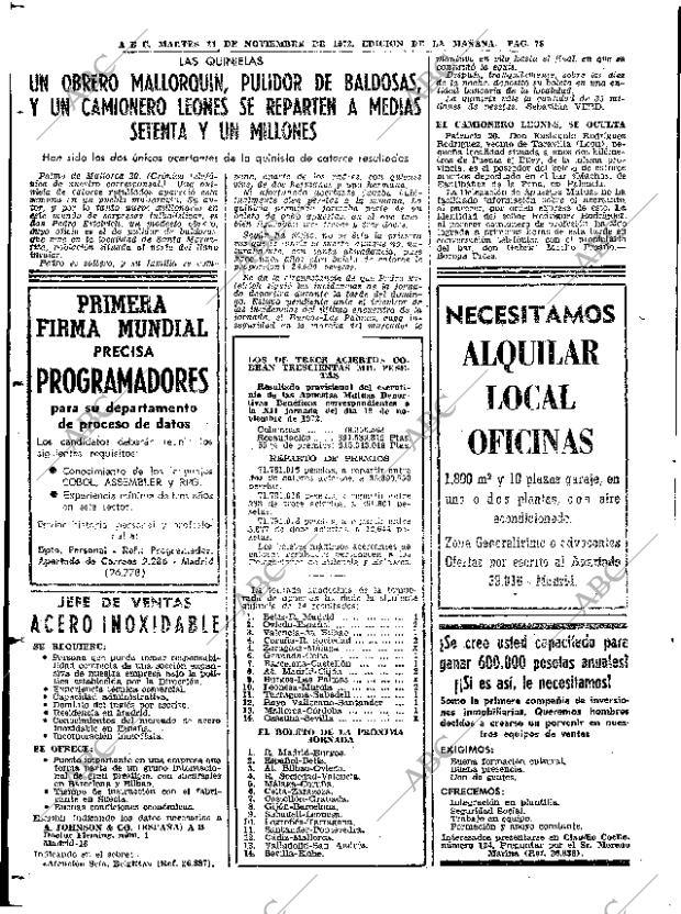 ABC MADRID 21-11-1972 página 78