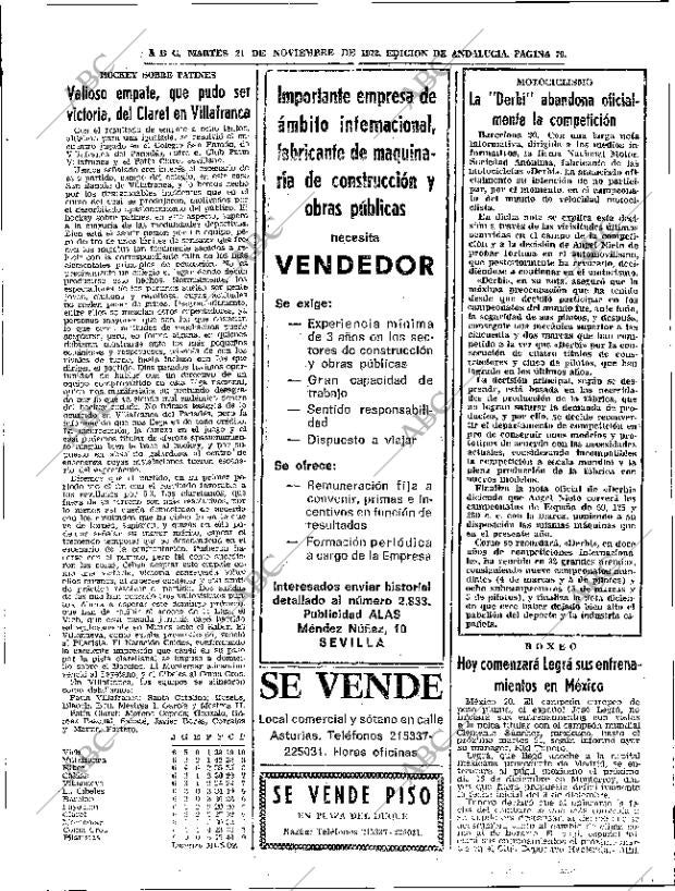 ABC SEVILLA 21-11-1972 página 70