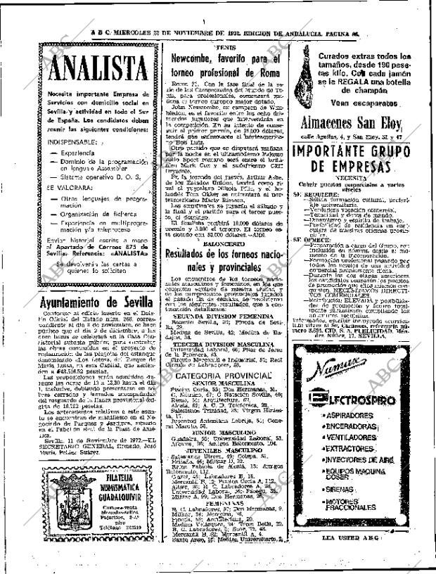ABC SEVILLA 22-11-1972 página 66