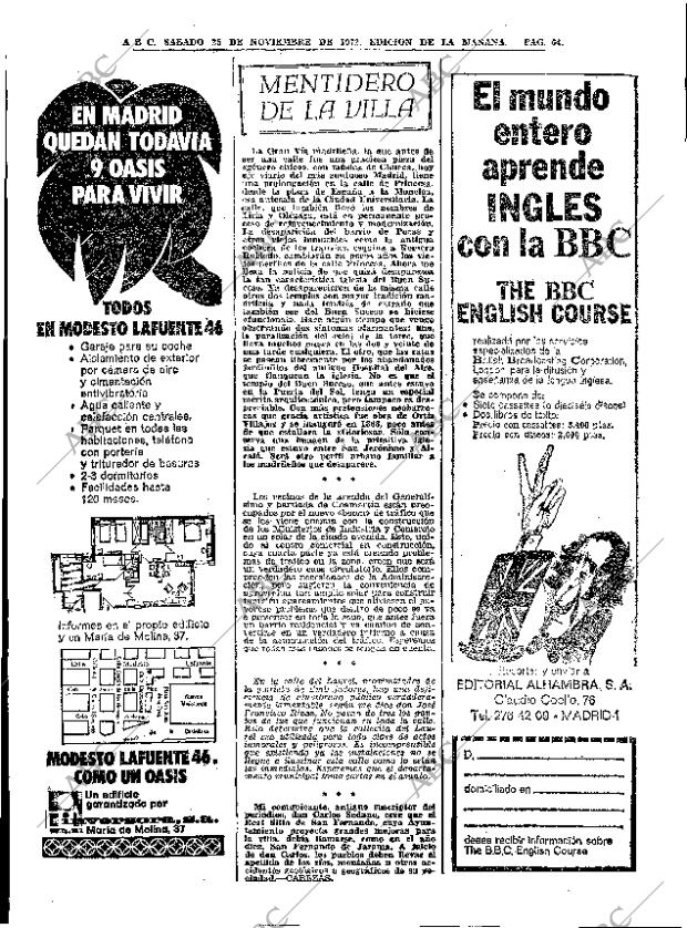 ABC MADRID 25-11-1972 página 64