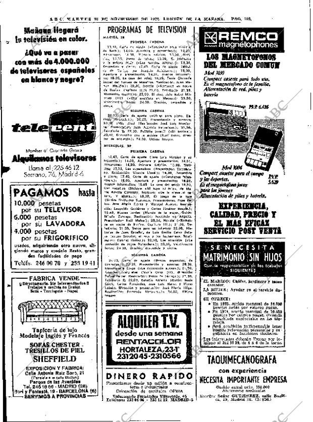 ABC MADRID 28-11-1972 página 100