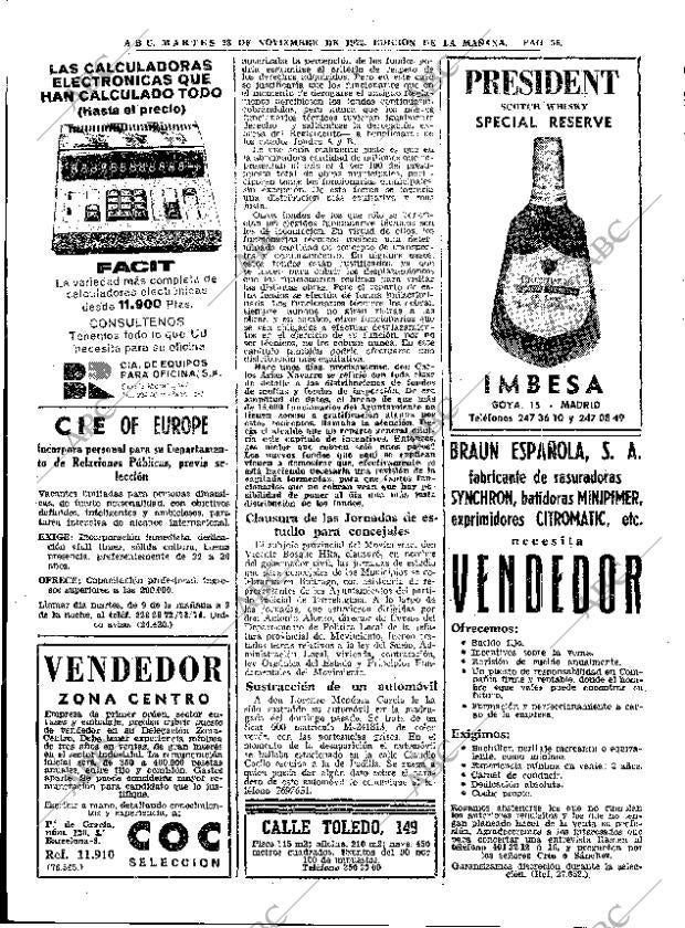 ABC MADRID 28-11-1972 página 54