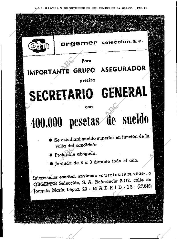 ABC MADRID 28-11-1972 página 64