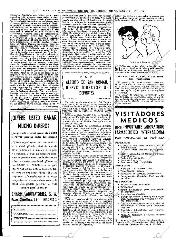 ABC MADRID 28-11-1972 página 72
