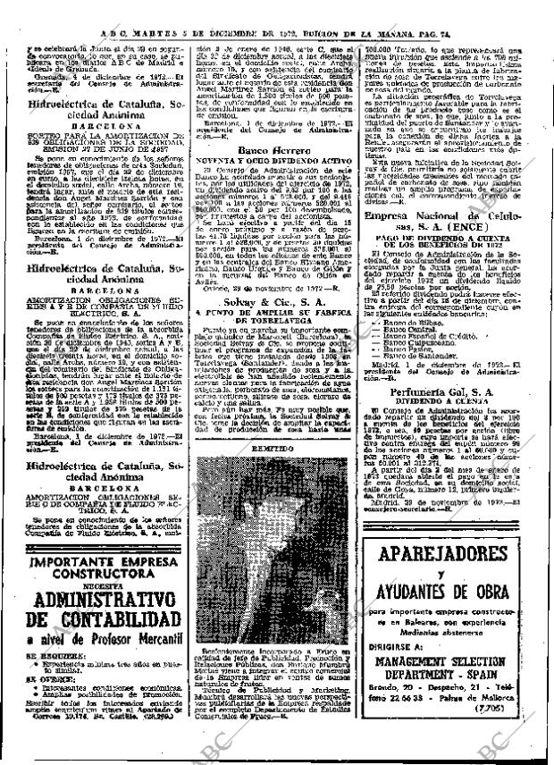 ABC MADRID 05-12-1972 página 74