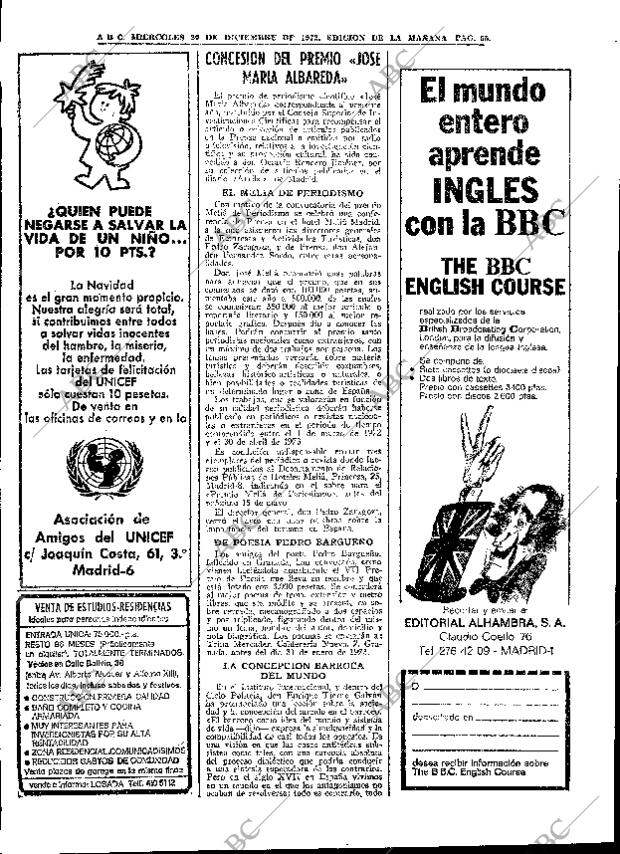 ABC MADRID 20-12-1972 página 66