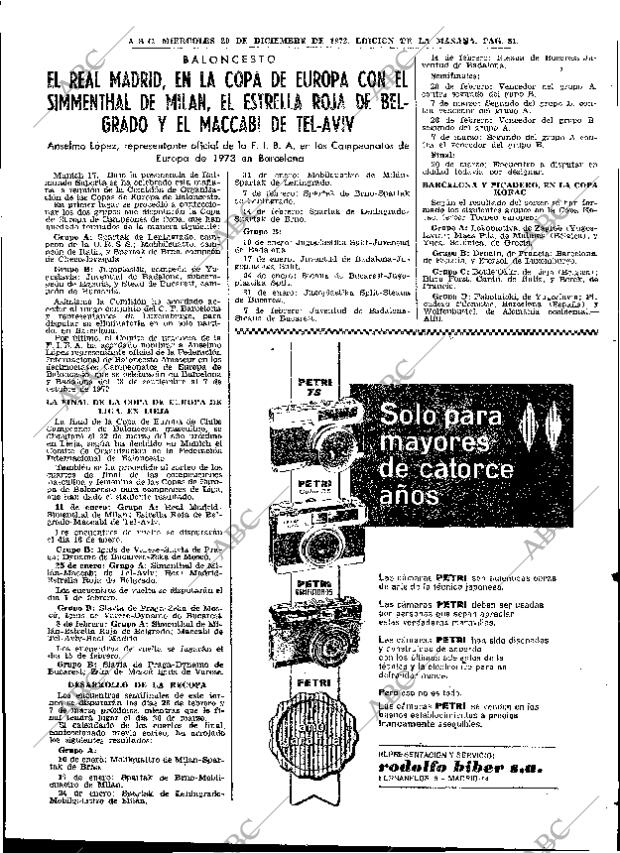 ABC MADRID 20-12-1972 página 81