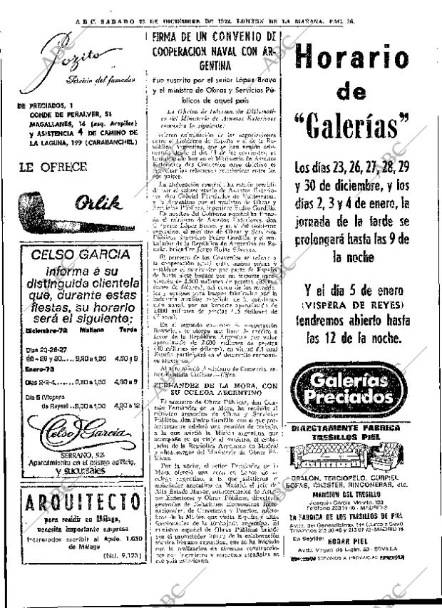 ABC MADRID 23-12-1972 página 36