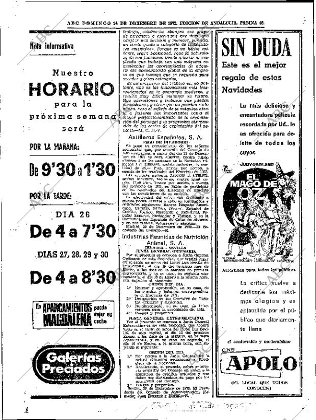 ABC SEVILLA 24-12-1972 página 46