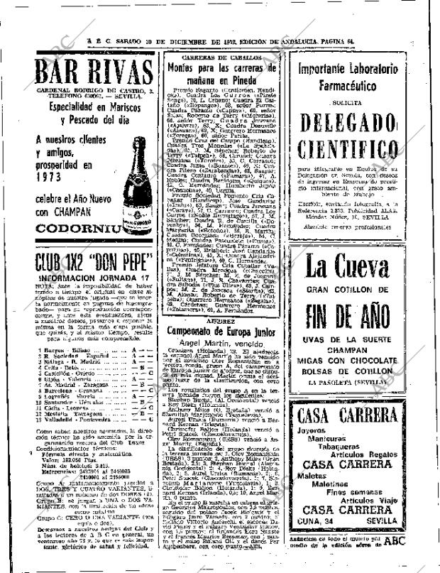 ABC SEVILLA 30-12-1972 página 64