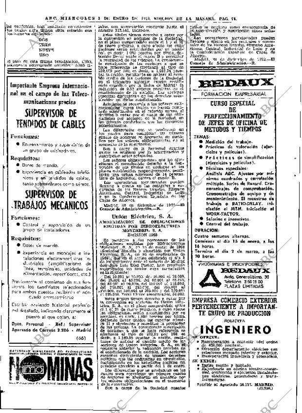 ABC MADRID 03-01-1973 página 74