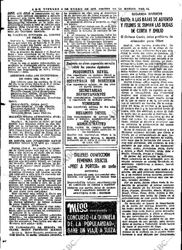 ABC MADRID 05-01-1973 página 64