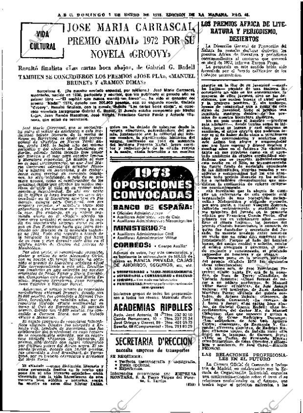 ABC MADRID 07-01-1973 página 43