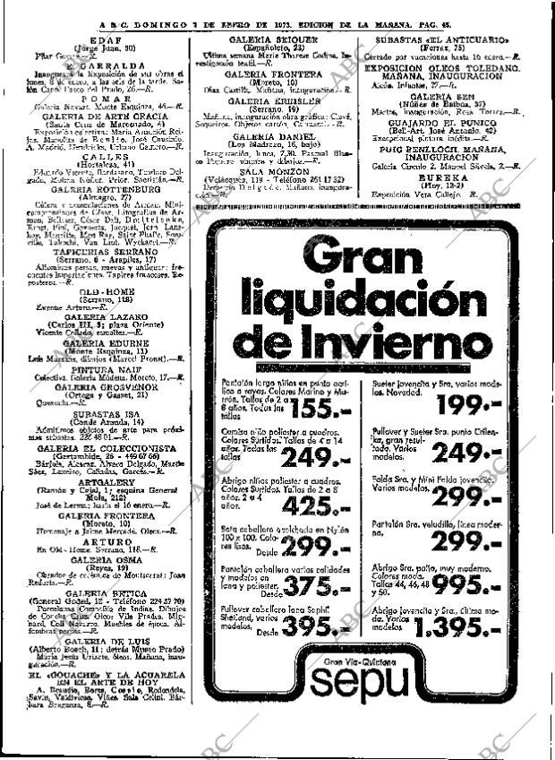 ABC MADRID 07-01-1973 página 45