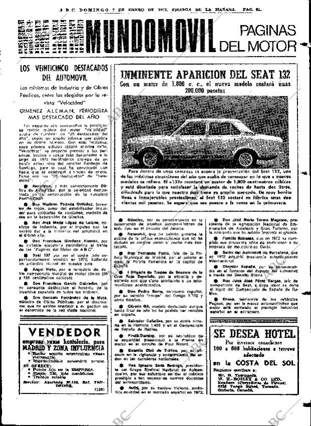 ABC MADRID 07-01-1973 página 61
